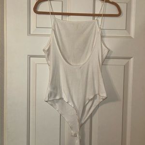 White low back tank top bodysuit